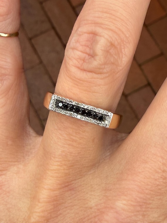 Black Diamond Stacking Stackable 10k Yellow Gold … - image 13