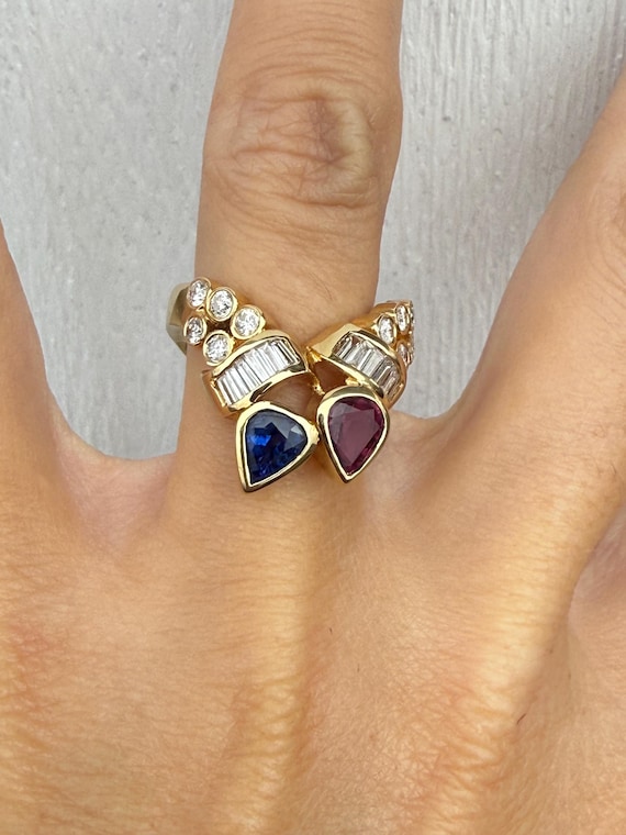 Fine Quality Ruby Sapphire Pear Shape Baguette Ro… - image 8