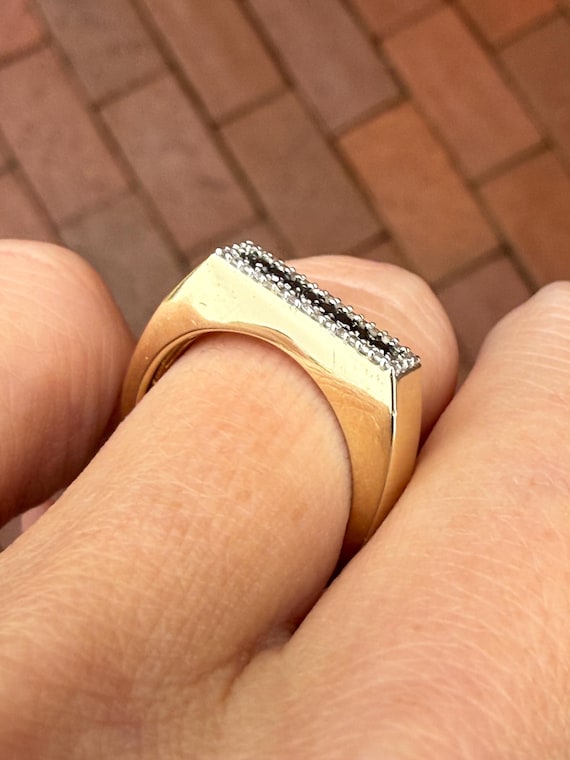 Black Diamond Stacking Stackable 10k Yellow Gold … - image 4