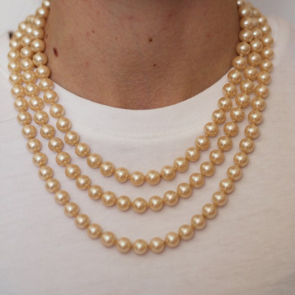 Vintage Pearl Necklace - Classic Pearl Necklace - Extra Long Faux Pearl Necklace - Opera Length Pearls - Rope Pearls - Costume Pearls