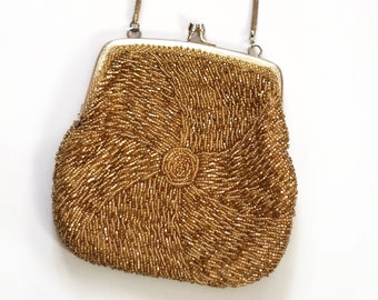 Vintage Gold Beaded Sparkly Purse