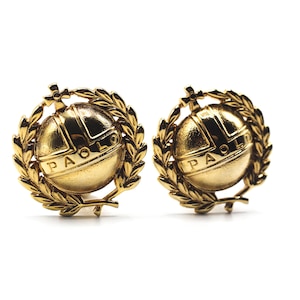 Pendientes Vintage Paolo Gucci Statement - Pendientes Vintage de diseño - Pendientes Gold Coin