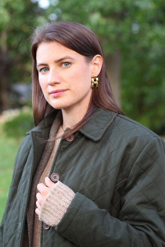 Dark Green Quilted Country Coat