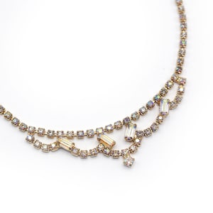 Vintage Aurora Borealis Rhinestone Necklace - Princess Rhinestone Necklace