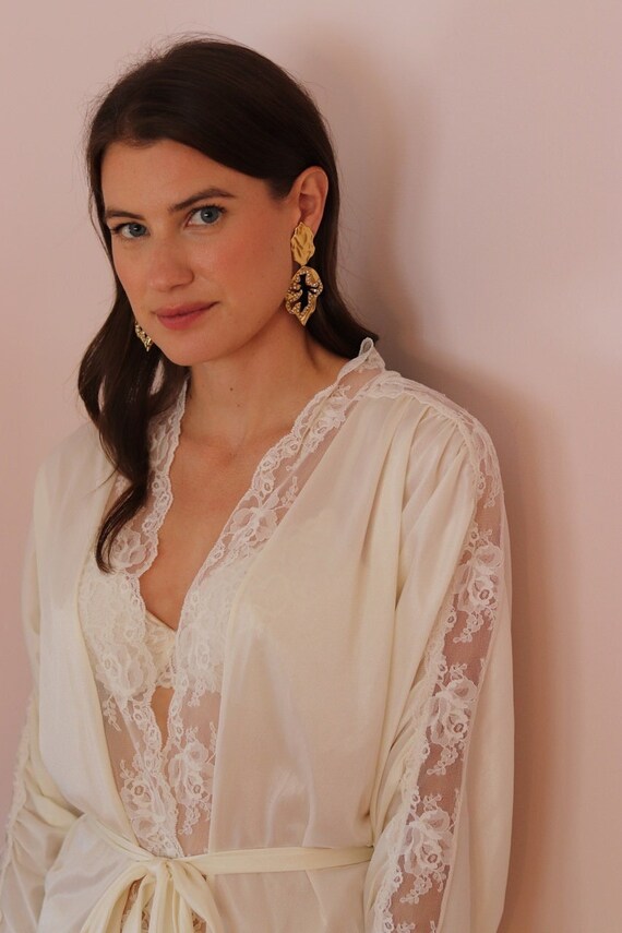 Vintage White Lace Robe Vintage Lingerie Vintage Bridal Etsy