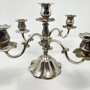 Silver Plate 4 Arm Candelabra Candlestick Taper Candle Holder
