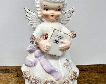 Vintage Napco &quot;September Angel&quot; 3 Rs&quot; - Holding Schoolbook and Pencil - 1294