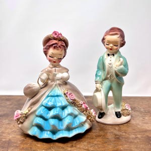 Rare Josef Originals Set of Two  Gabrielle and Andre Made in California 1940s, 1950s Porcelain Figurines Dolls