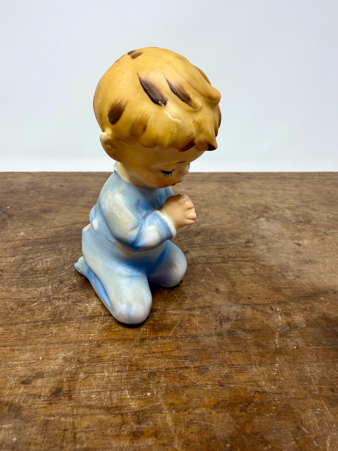 Vintage Lefton Praying Boy Figurine: Blue Porcelain, Japan - Etsy