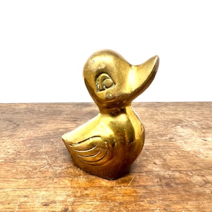 MCM vintage brass duck