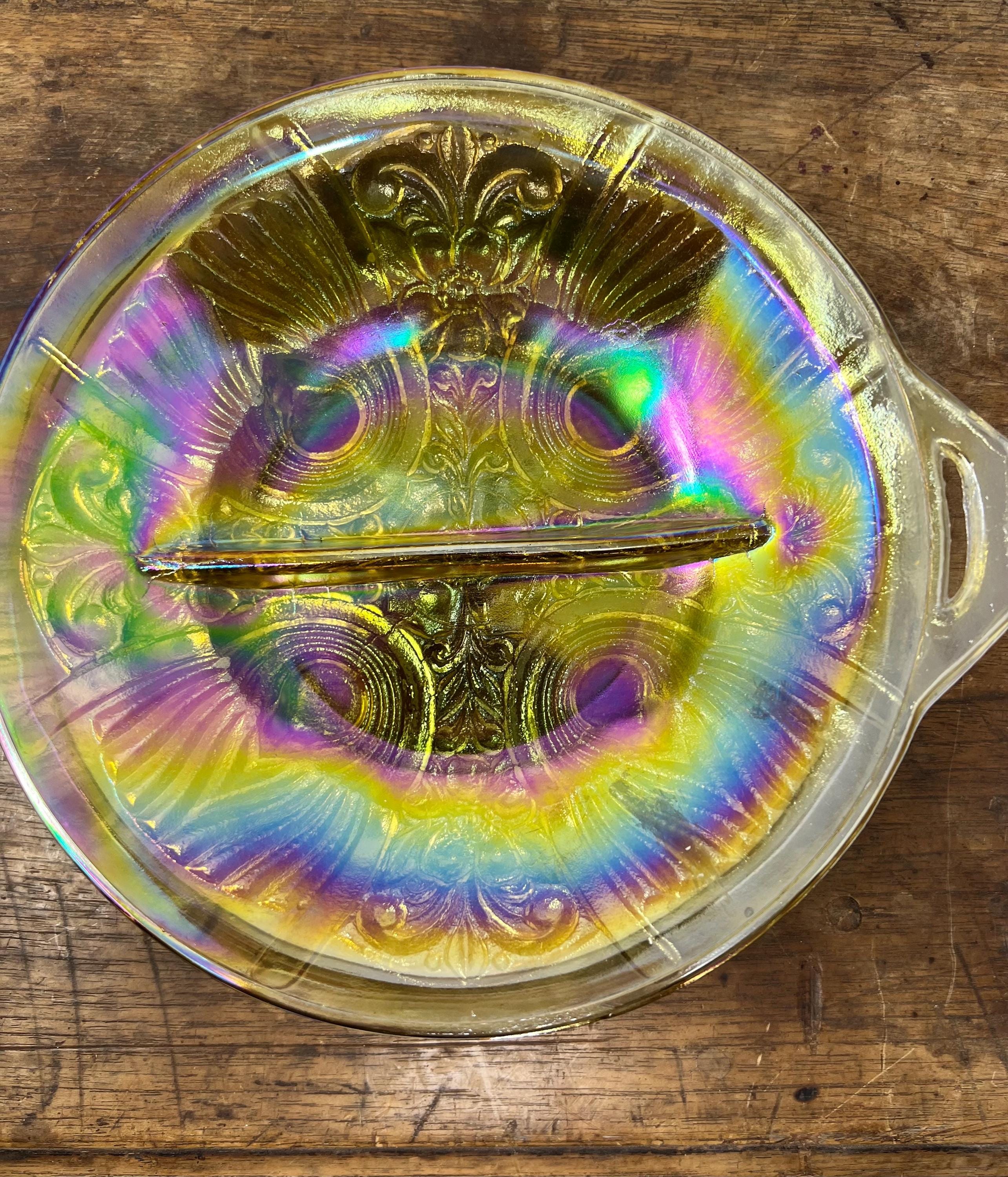 Indiana Vintage Carnival Glass Divided Dish