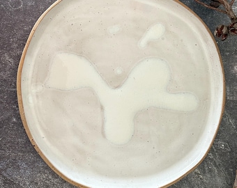 Handmade Ceramic Stoneware Dinner Plate (Organic Shape)| 3 Sizes available | Toasty speckled clay | Artisan pottery