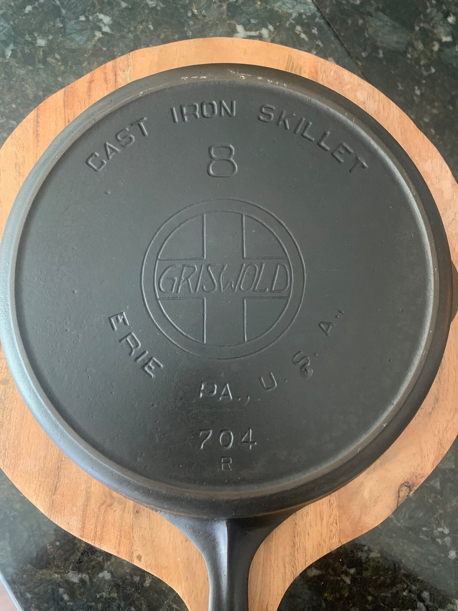 Vintage Griswold 8 Slant Large Block Cast Iron Skillet 704 Etsy