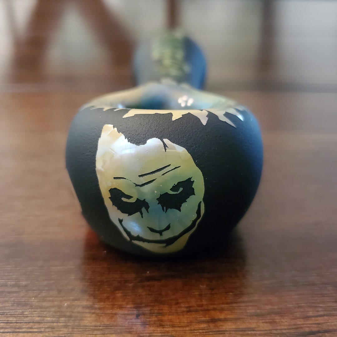 Joker Fumed Glass Smoking Pipe Etsy