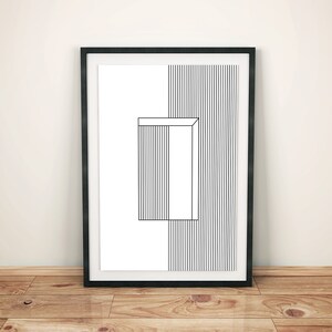 Minimal Geometric Black and White Line Art, Printable Wall Art, Minimalist Poster, Contemporary Design, Modern, Digital Download