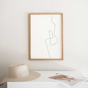 Minimal Line Art, Line Drawing Print, Black and White Wall Art, Minimalist Art Poster, Contemporary Print, Digital Downlaod