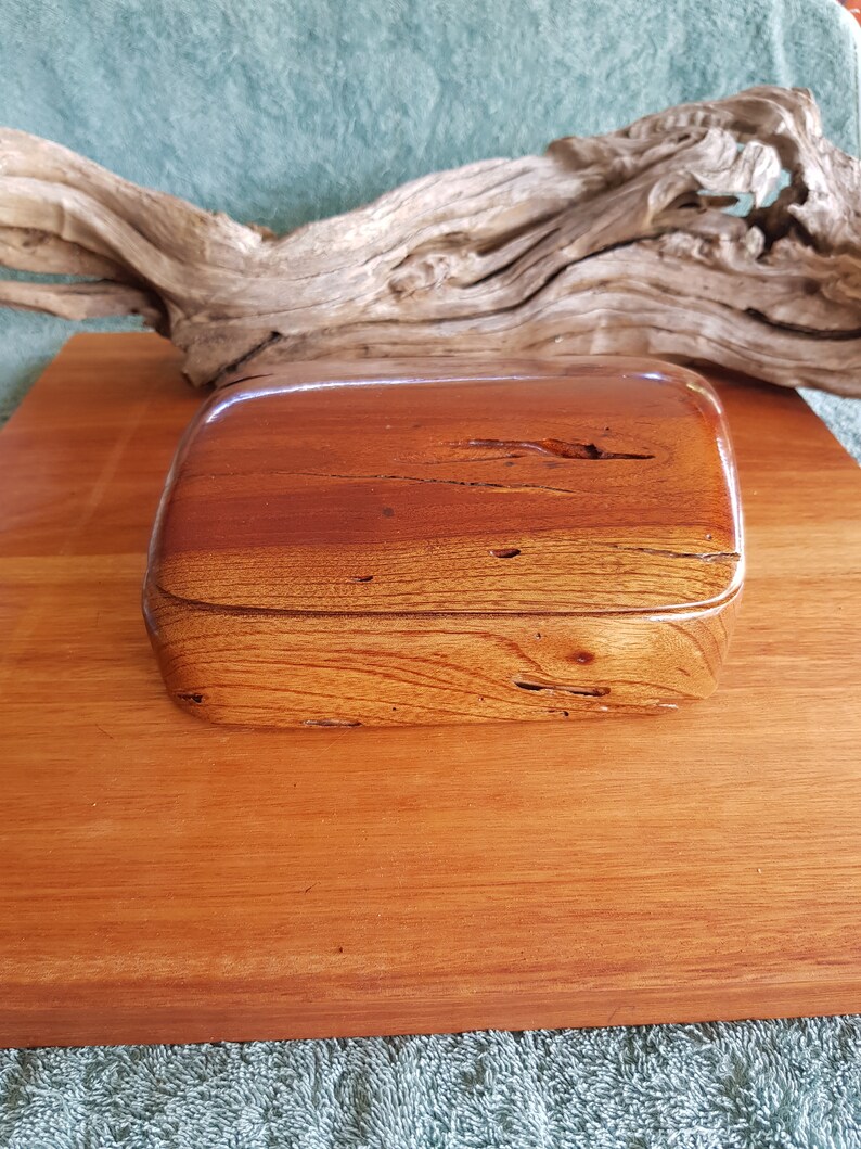 54 Handmade recycled Hardwood wooden Red Cedar /'ant eaten/' shaped Jewelry box hand carved reclaimed wood sustainable found wood #54