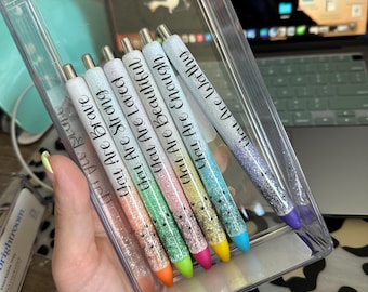 Eres un juego de bolígrafos inspirador y positivo, regalo para ella, cumpleaños, personalizado, hecho a mano, útiles escolares, oficina, profesor, enfermera.