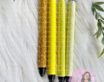 Juego de bolígrafos con forma de gota de limón, bolígrafo con purpurina amarilla, juego de bolígrafos de gel con purpurina, juego de bolígrafos de 4 piezas, bolígrafos de gel con purpurina Papermate