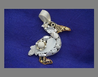 Adorno de pelícano con diseño de joyería 3D, recuerdo hecho a mano