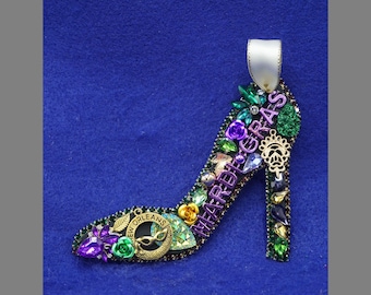Mardi Gras Stilletto High Heel Ornament