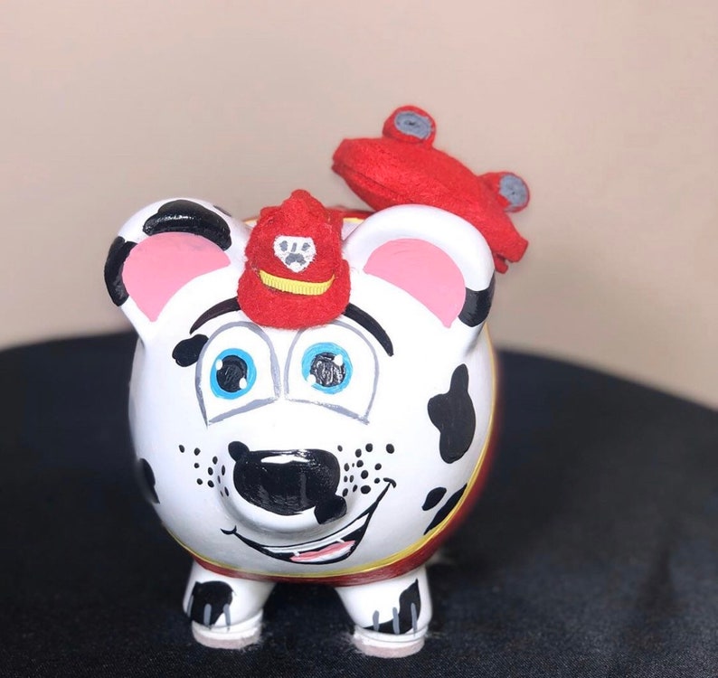 Hand Painted Piggy Bank Paw patrol | Etsy
