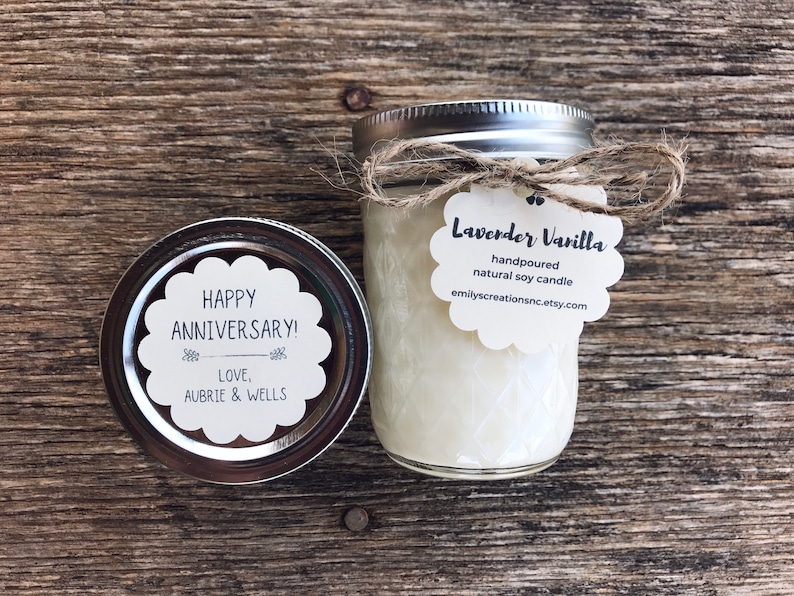 Soy Candle Gift Box Personalized Anniversary Gift for Parents Candle Gift for Anniversary Spouse Happy Anniversary Friends Wife