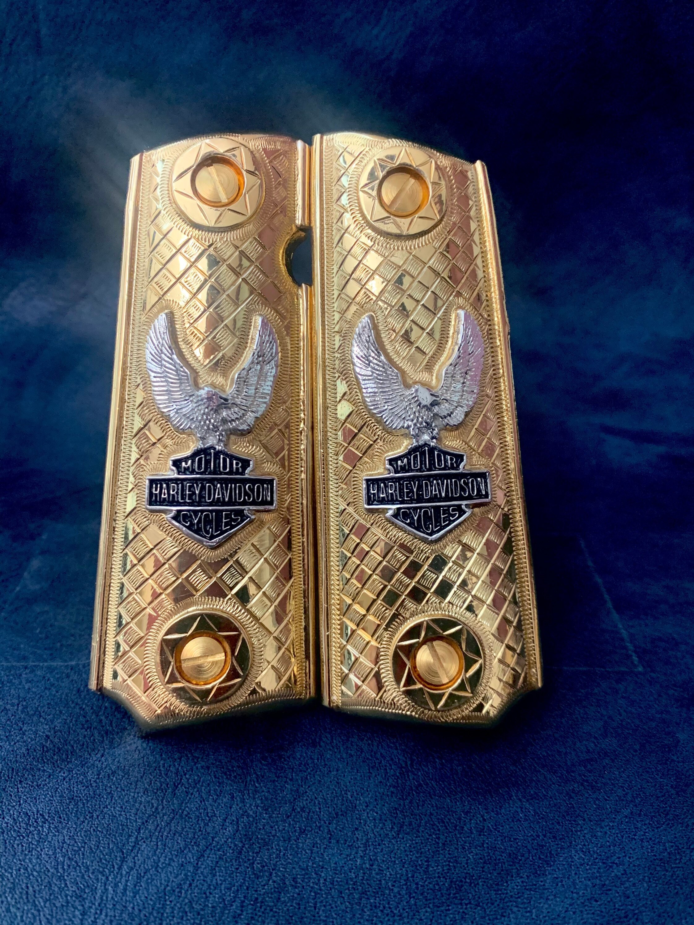Harley Davidson engraved Grips 24k plated any 1911 full size Etsy