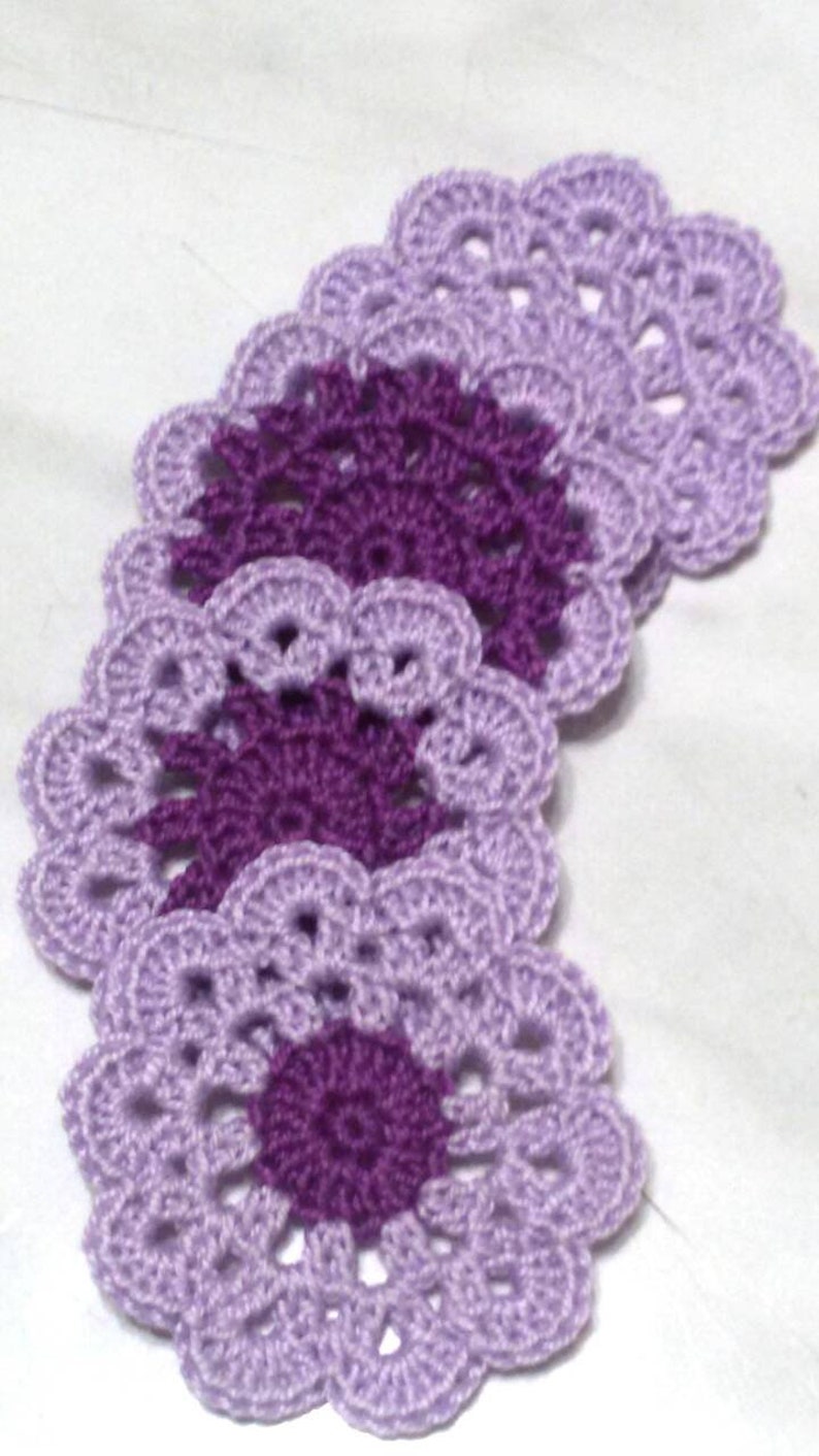 Doilies Crochet Applique Small Doilies 4 cms Set of 4 Hand Crocheted Mini Doilies,Mini Doilies