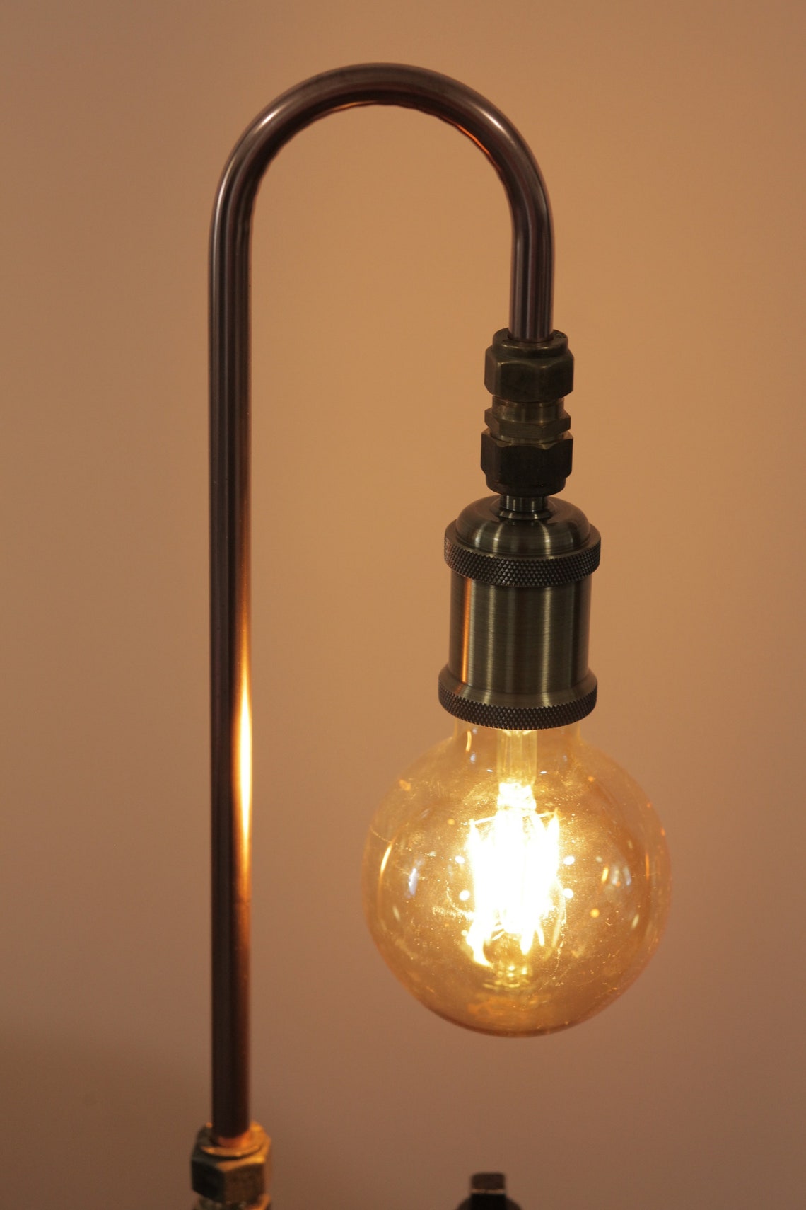 Industrial Style Copper Lighting Table Desk Lamp Ambient bulb Etsy