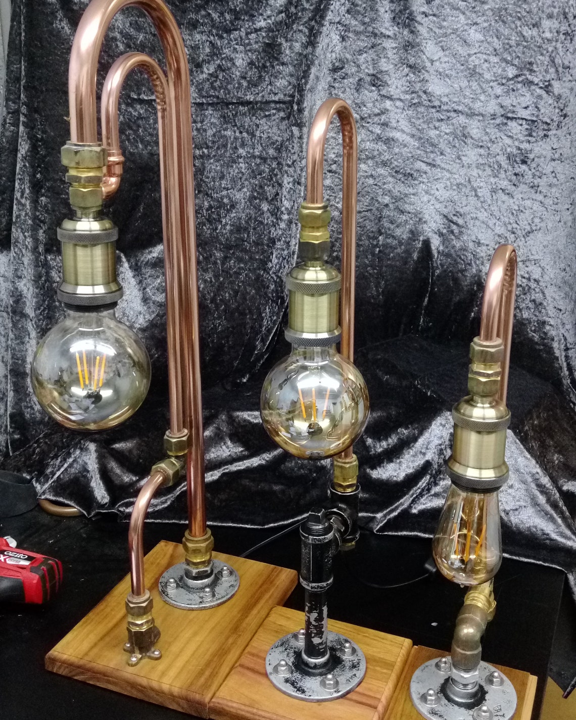 Industrial Style Copper Lighting Table Desk Lamp Ambient bulb Etsy