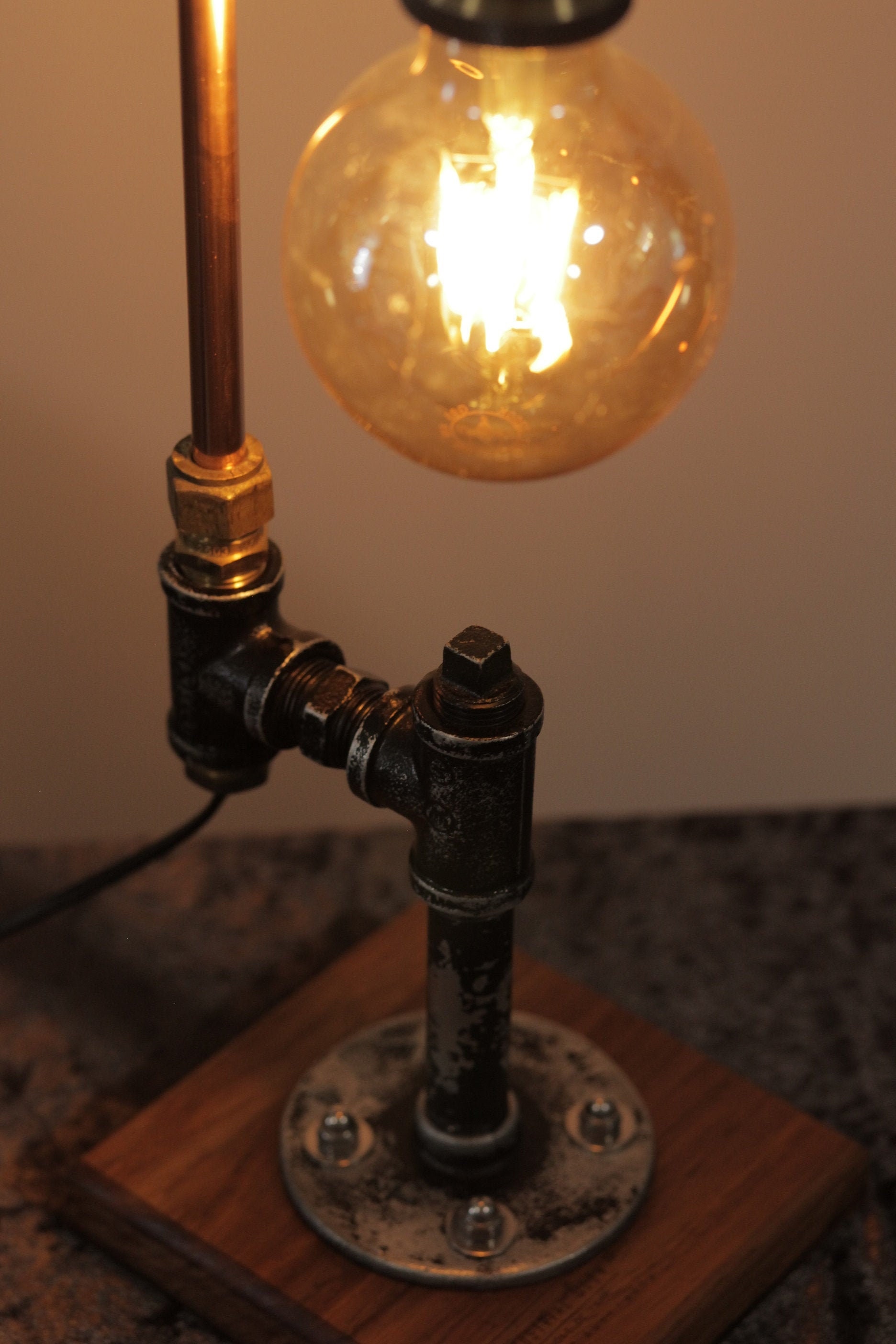 Industrial Style Copper Lighting Table Desk Lamp Ambient bulb Etsy