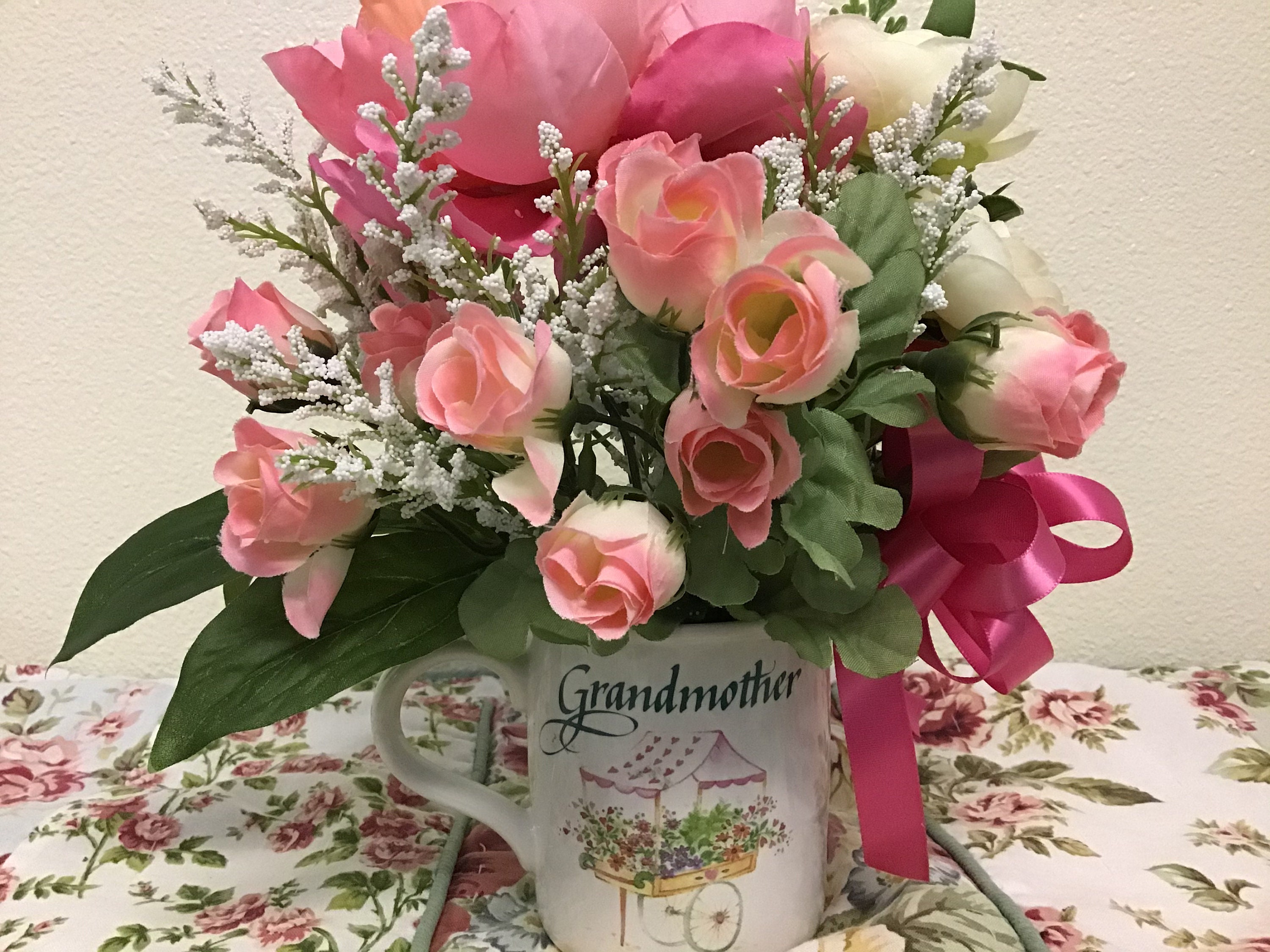 GRANDMOTHER FLORAL ARRANGEMENT Birthday Any Occasion Lg. Etsy