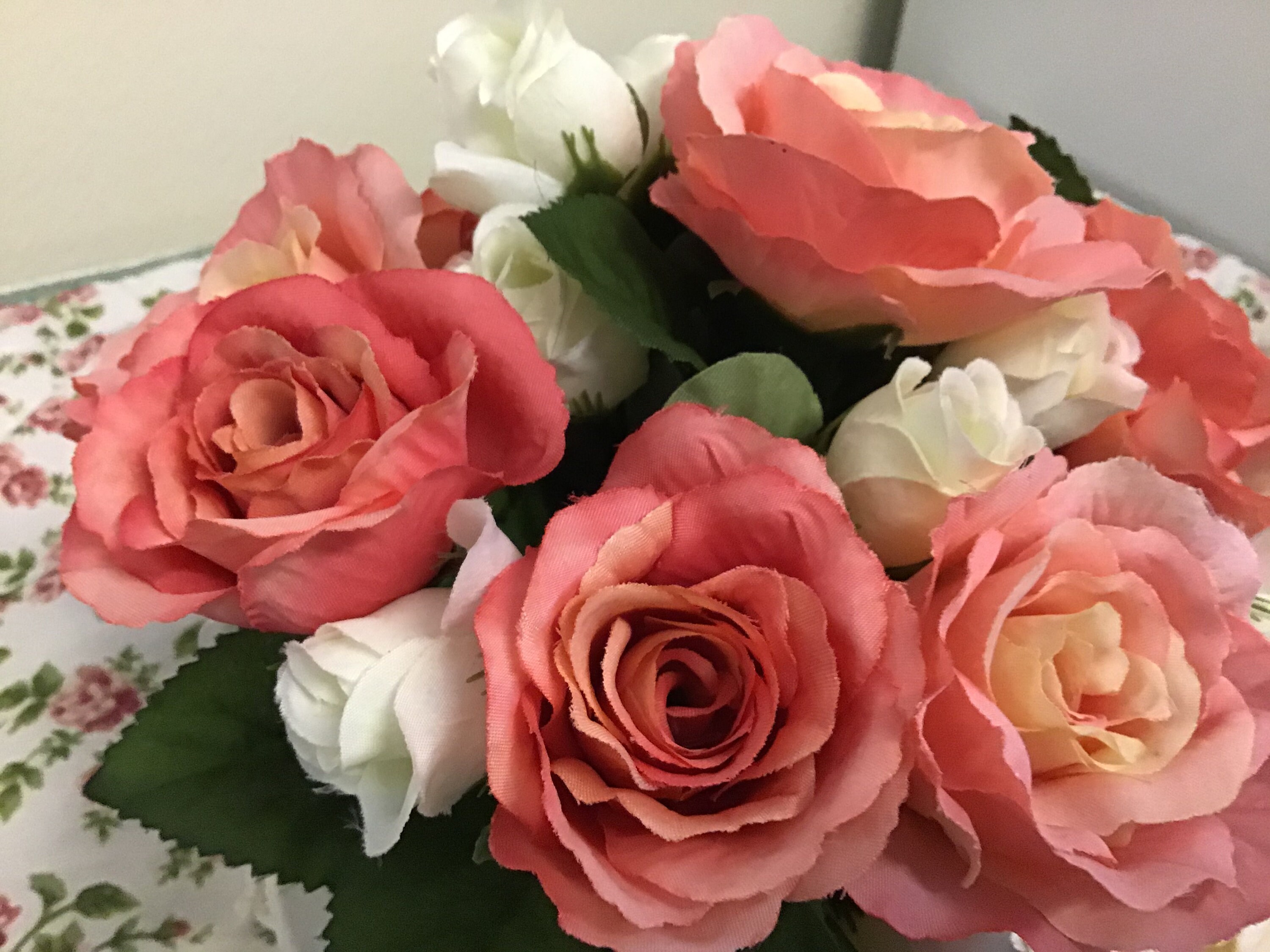 TEACUP FLORAL ARRANGEMENT Rose Design on Teacup White Saucer Etsy