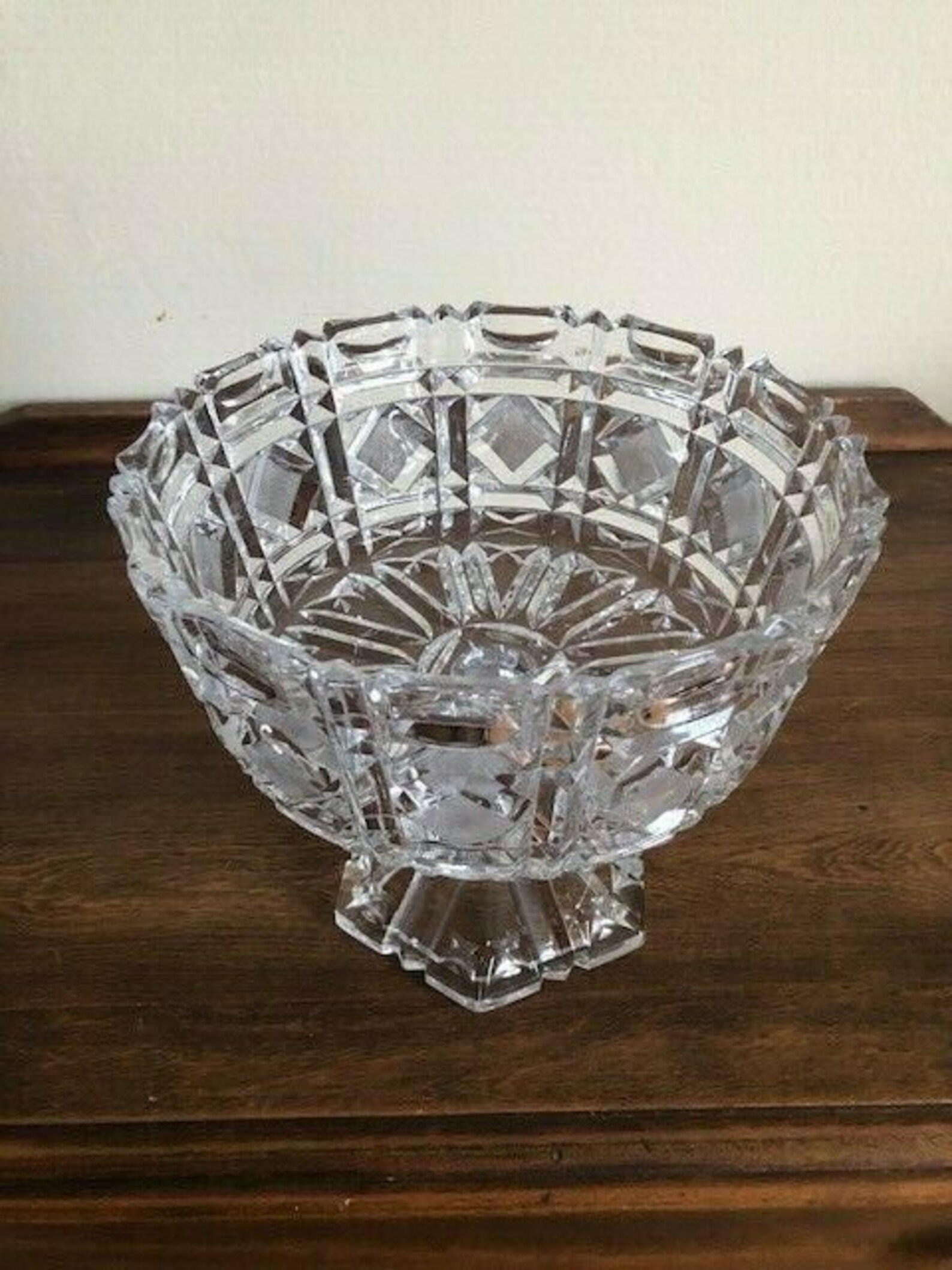 Rare Crystal Pedestal Bowl Etsy