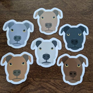 Puppy Doggie Dog Pitbull Art Prints or Sticker Decals in Vinyl or Laminated Sticker