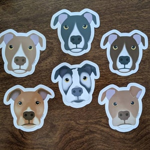 Puppy Doggie Dog Pitbull Art Prints or Sticker Decals in Vinyl or Laminated Sticker