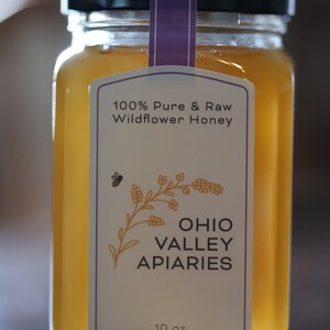 Wildflower Honey, 10 Ounce Jar, pure honey, raw honey