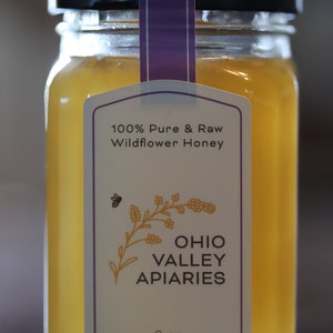 Wildflower Honey, 6 Ounce Jar, pure honey, raw honey