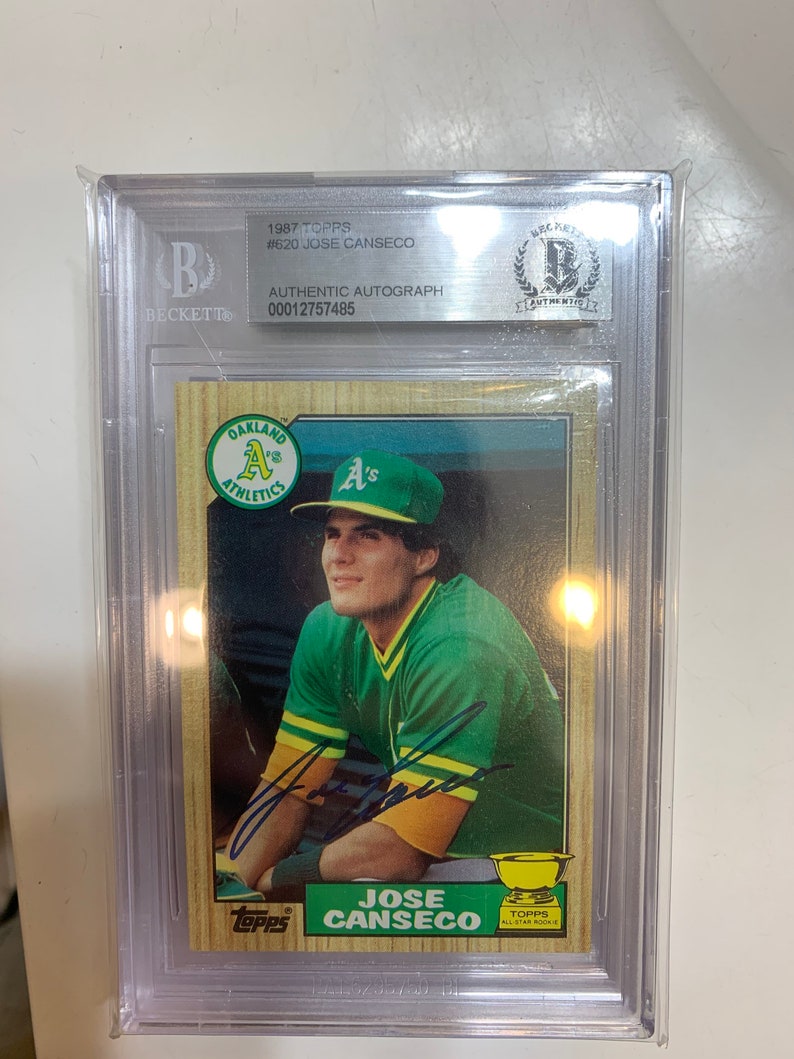 Autographed Jose Canseco 1987 Topps all star rookie card. Beckett certified  - www.arsradio.com.ve