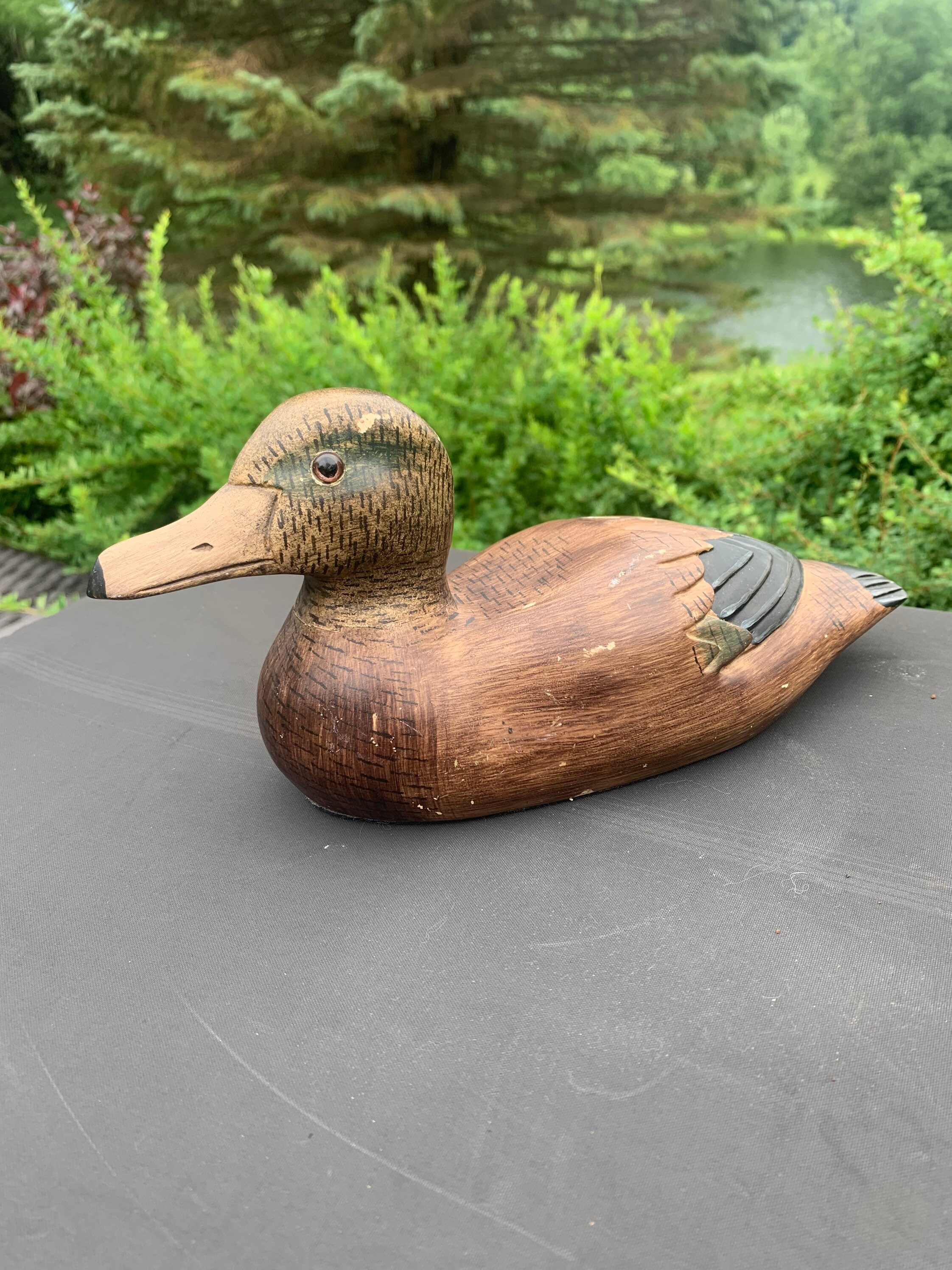 Antique hand carved wooden Duck Decoy Etsy