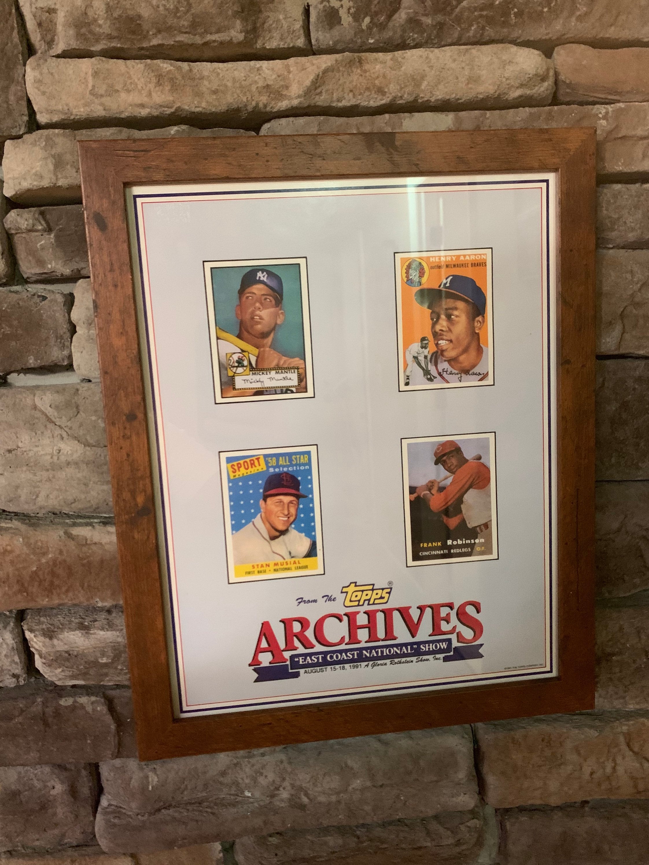 Topps Baseball cards east coast national show 1991 framed poster 12x15inch.