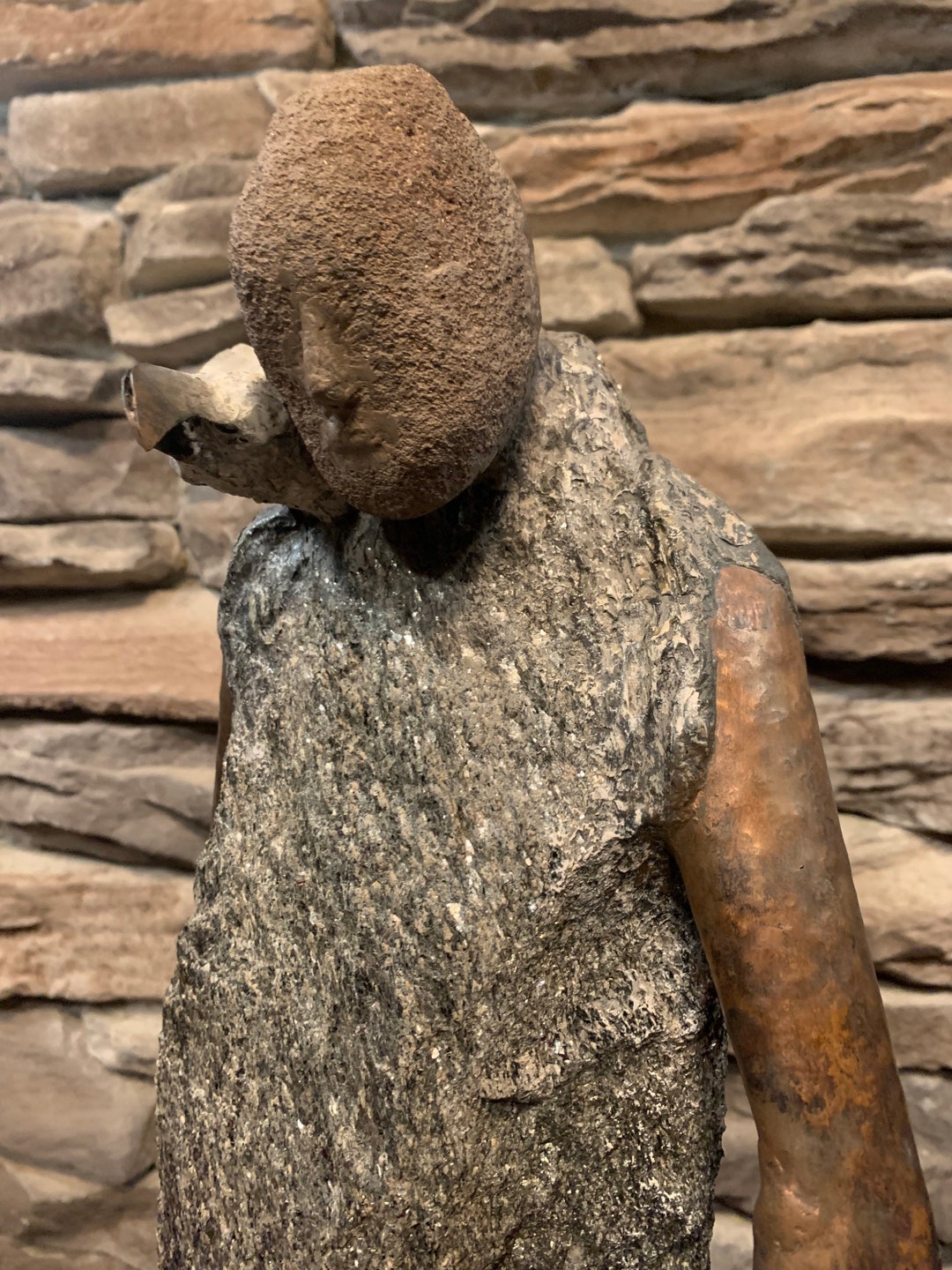 Jean Kawecki Sculpture saint Francis Metal and Stone. Stands Etsy