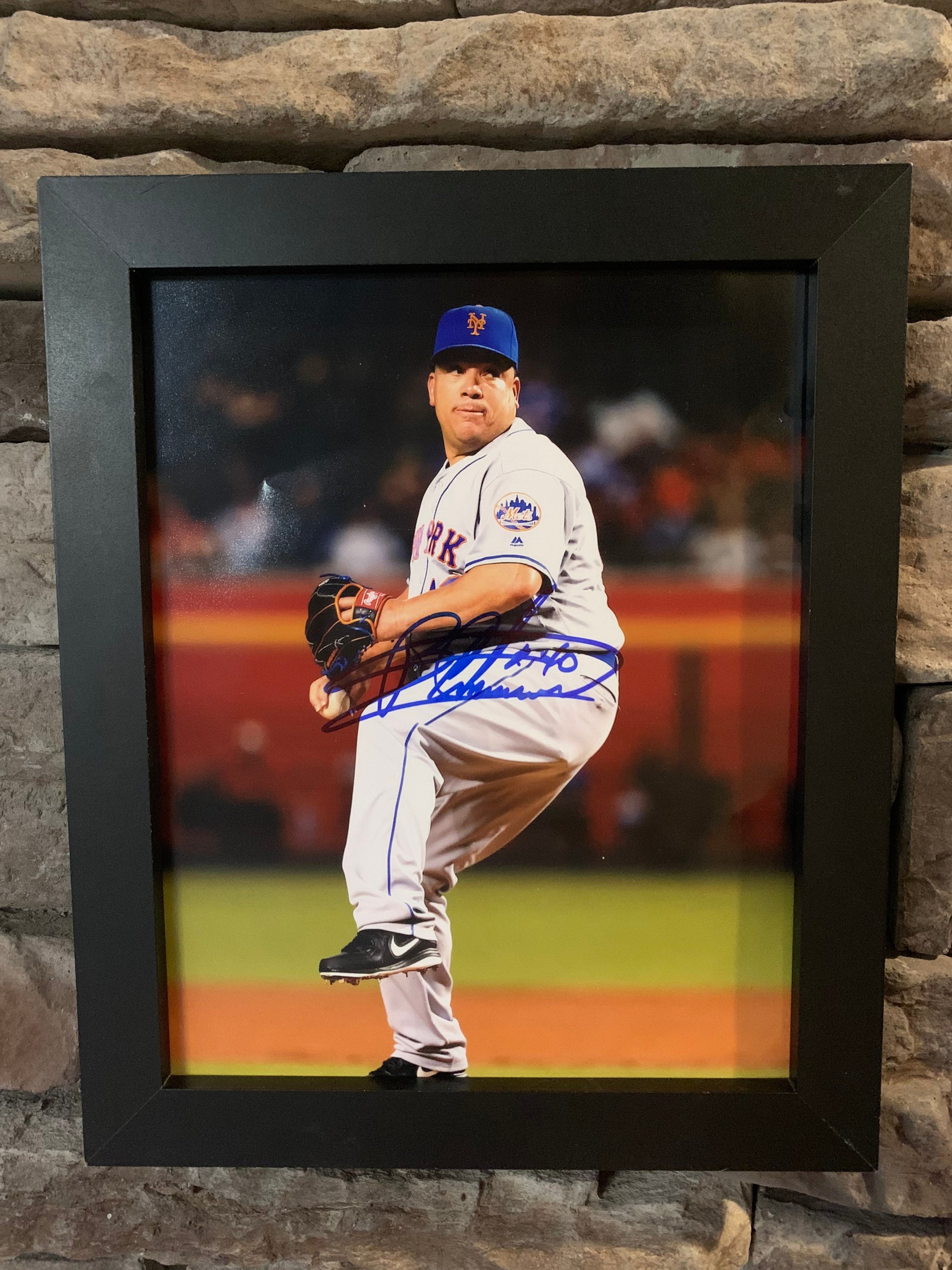 Autographed Bartolo Colon NY Mets 8x10inch Framed Photo With 