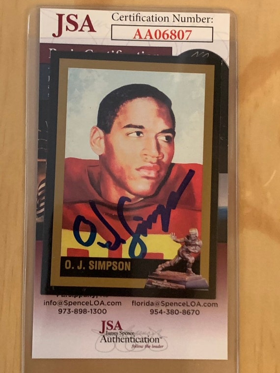 oj simpson football card 1972