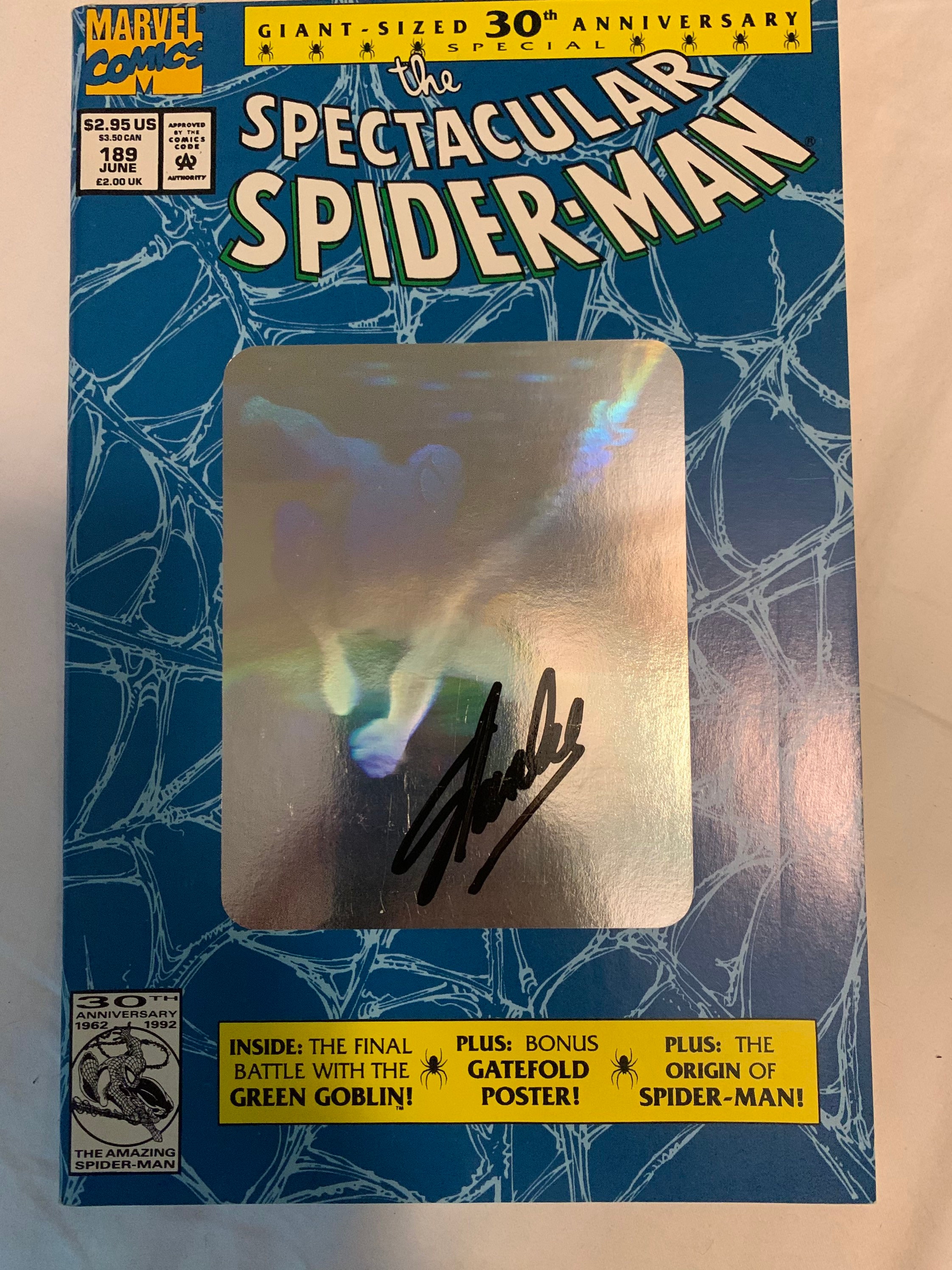 Stan Lee Marvel Signed & Framed 24x36 Amazing Fantasy Spider