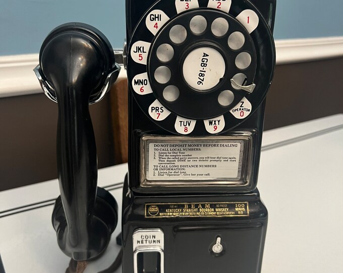Vintage Jim Beam Rotary Dial Payphone Whiskey Liquor Decanter Etsy