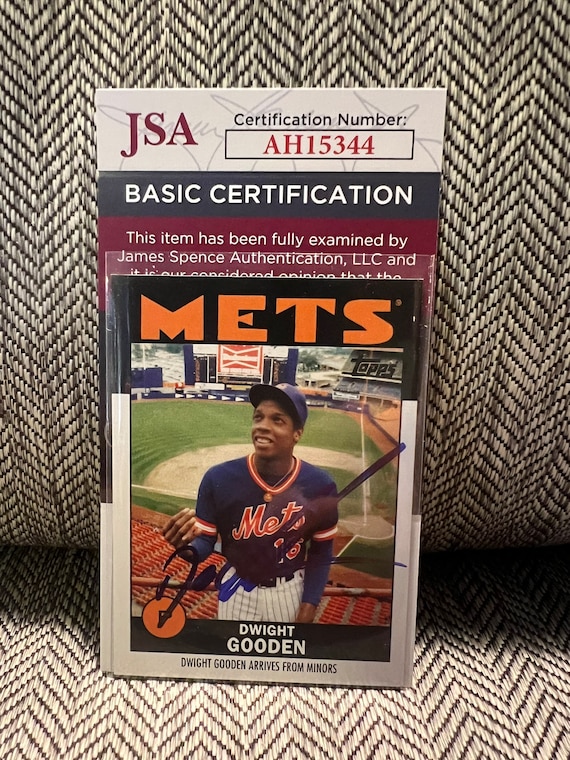 Autographed Dwight Gooden Baseball Card With JSA COA. 