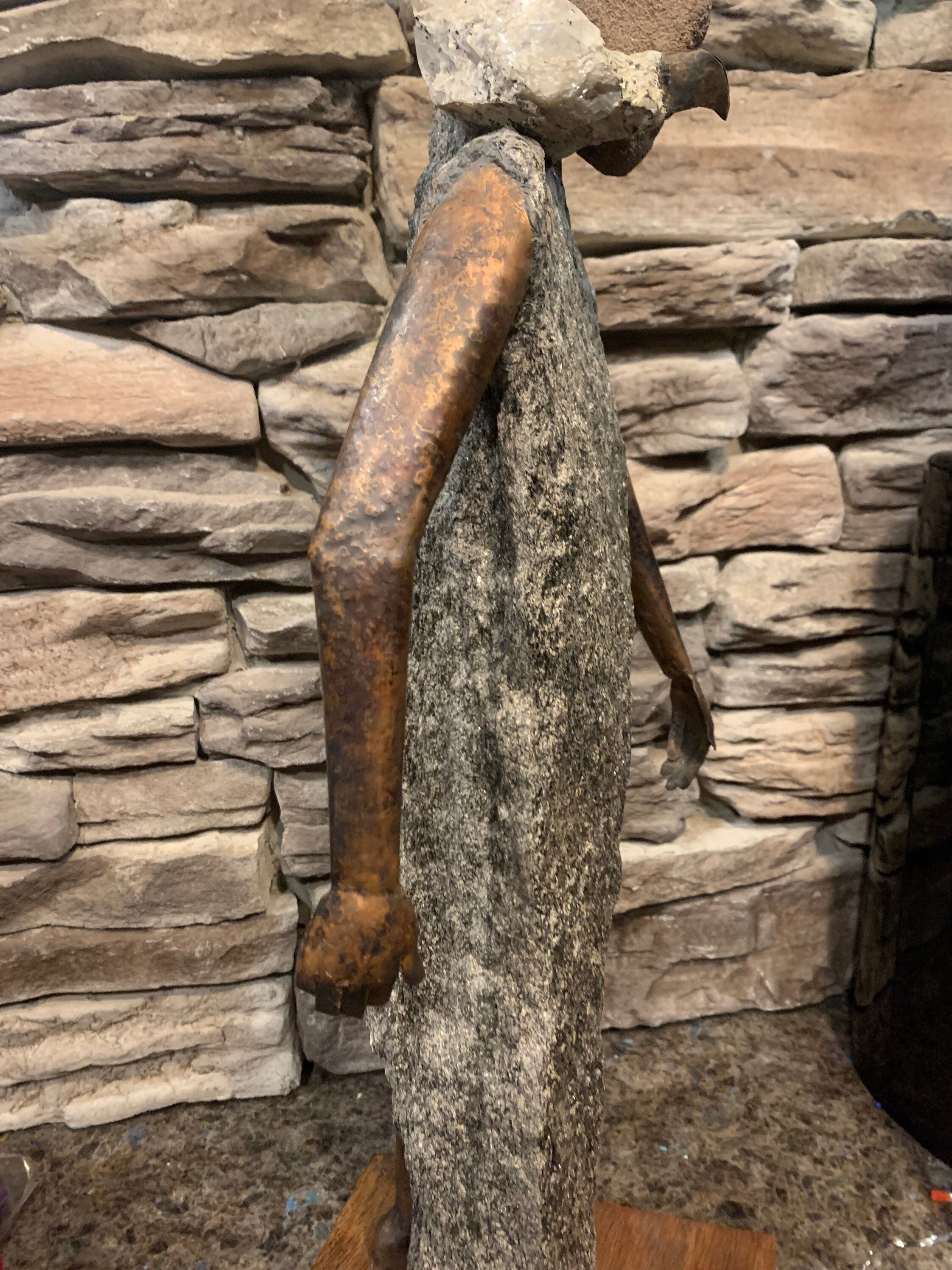 Jean Kawecki Sculpture saint Francis Metal and Stone. Stands Etsy