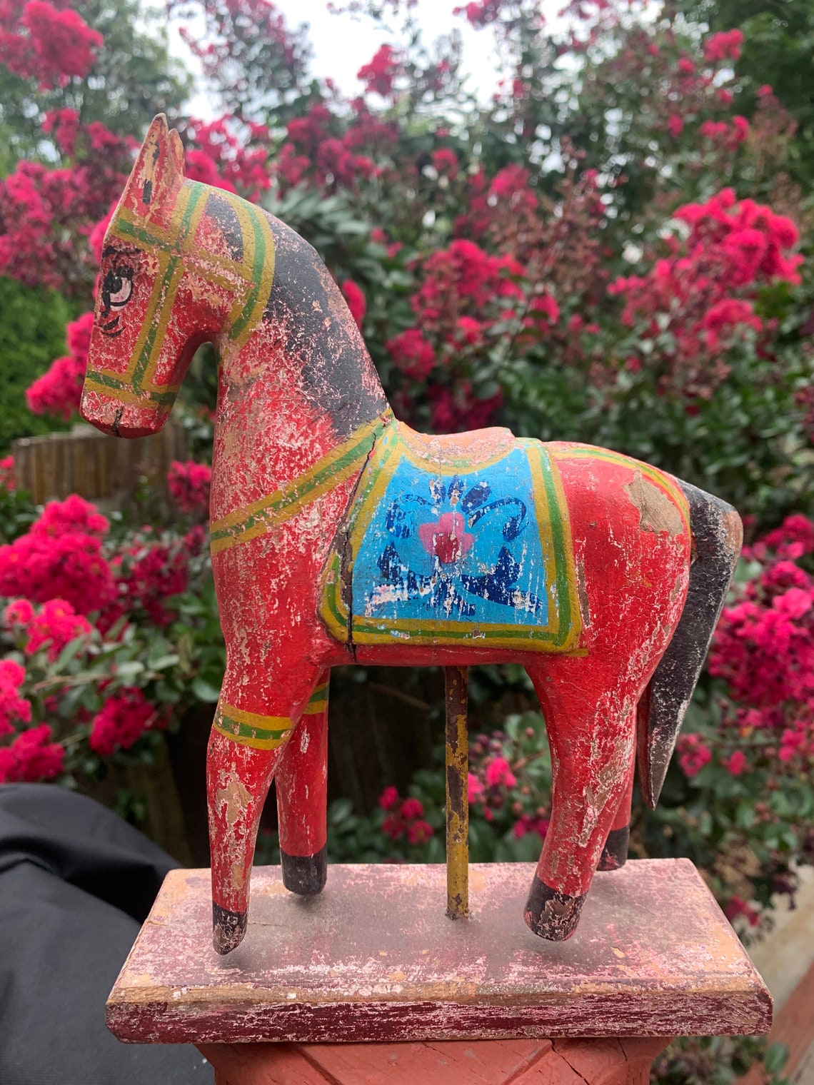 Antique Hand Carved and Painted Folk Art Horse From India. Etsy
